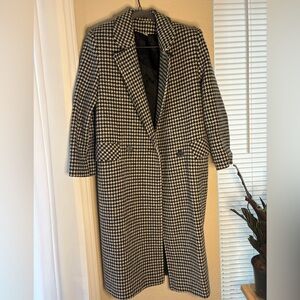 Vintage Houndstooth Wool Coat